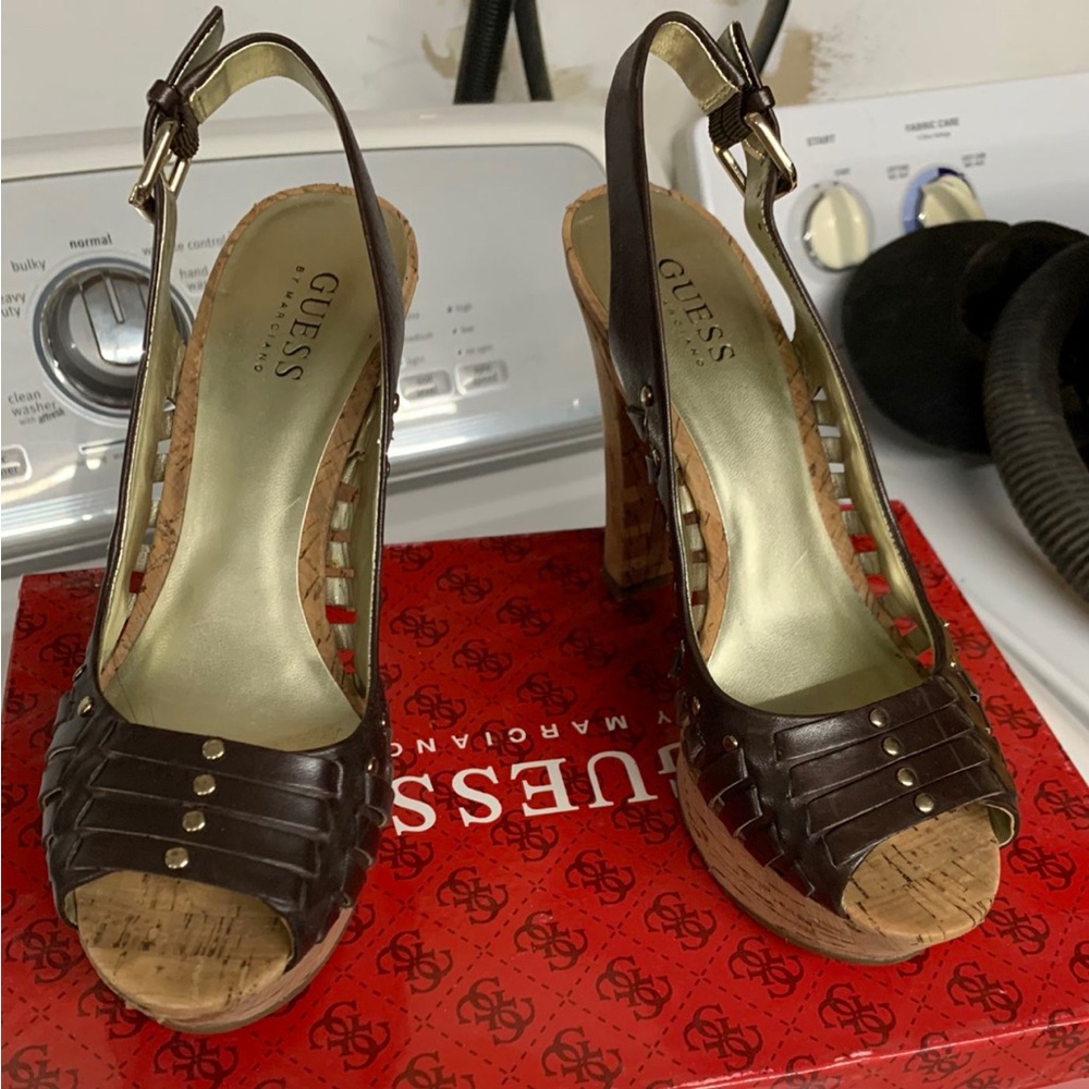 Guess Cork Heels 6.5